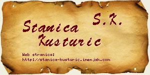 Stanica Kusturić vizit kartica